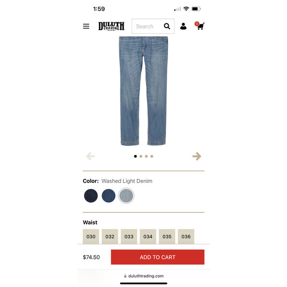 Duluth Trading Company Men’s Ballroom Double Flex Relaxed Fit Jeans - Picture 13 of 16